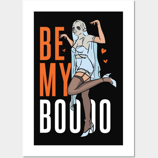 Be My Booo // Funny Halloween Ghost Girl Wall Art by SLAG_Creative